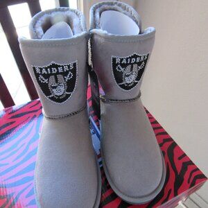 Officially Licensed NFL Team Color Boot with Crystal Logo Las Vegas Raiders 7